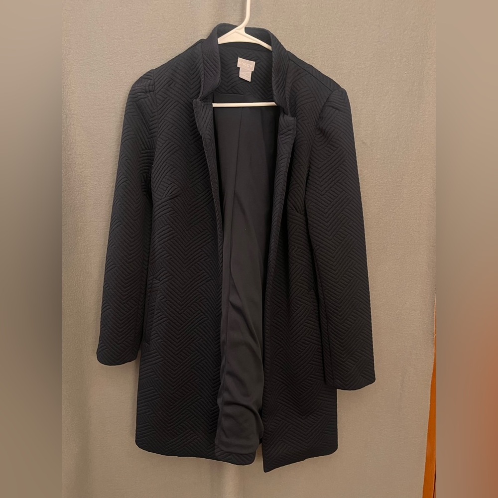 Chico's Elegant Navy Quilted Jacket